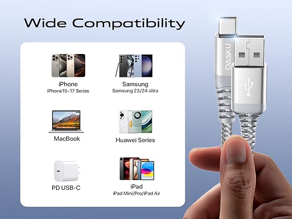 long usb c cable fast charging