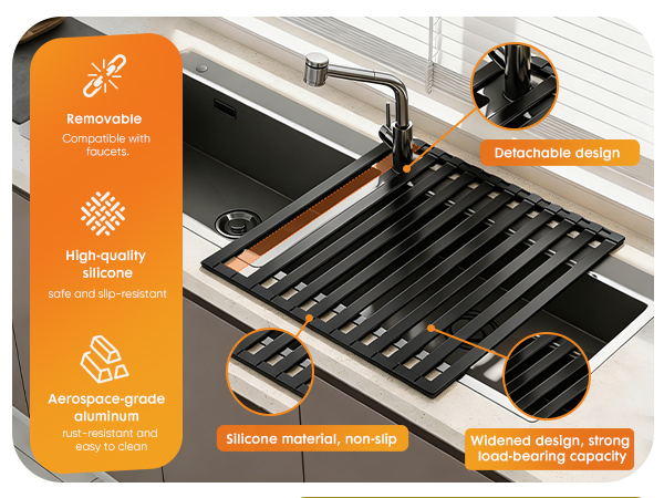 over sink dish drying rack cover for counter space kitchen roll up foldable mat drainer silicone