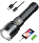 Nevinkin Tactical Flashlight Rechargeable 1500LM High Lumen LED Flashlight, Zoomable Handheld Fla...