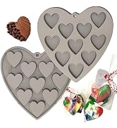 MarStore Heart Shaped Cake Pans Heart Silicone Mold for Baking, Large 2 Inches Molds, 10 Cavities...