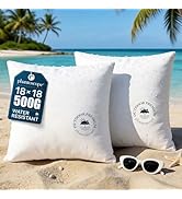 Phantoscope 18x18 Outdoor Pillow Inserts - Pack of 2 Outdoor Pillows Waterproof Down Alternative ...