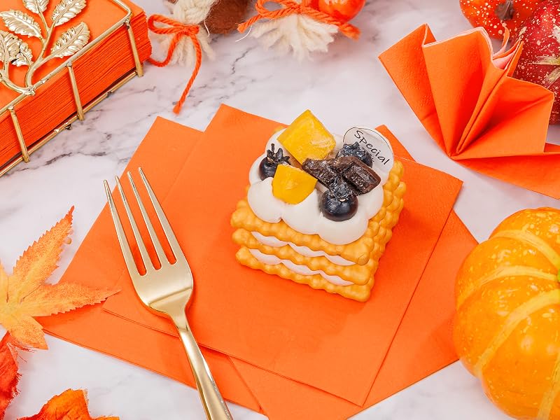 orange napkins disposable