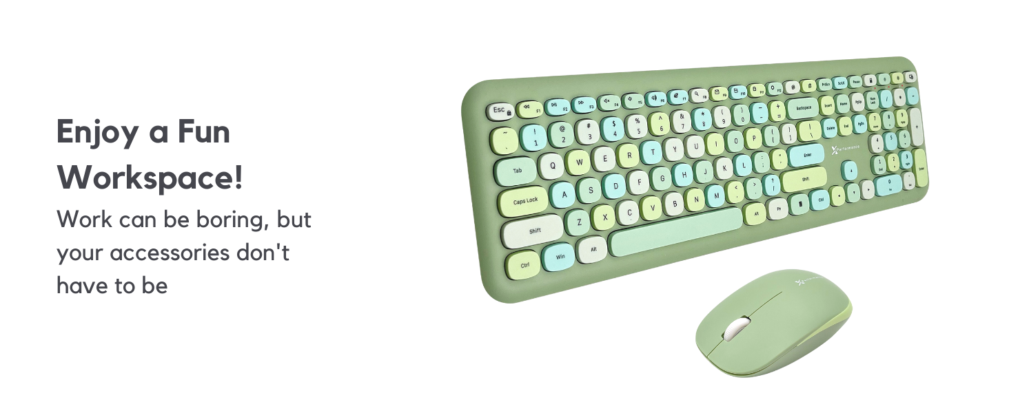 green keyboard and mouse combo