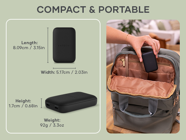 Satechi OntheGo 67W Wall Charger, GaN USB C Travel Charger with 2 USB-C PD Fast Charging Ports