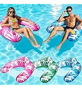 Korlon Tec Pool Floats Adult, Inflatable Pool Float Chairs with Cup Holders, Pool Floaties Rafts ...