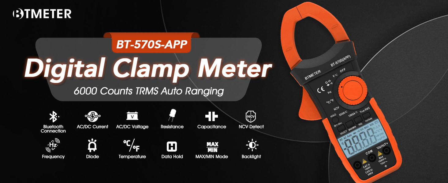 smart ampmeter voltmeter clamp on Ammeter current volt ampere resistance continuity electrical