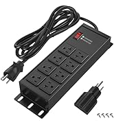 Heavy Duty Power Strip Surge Protector 2500J, 20A 8 T-Slot Outlets 2500W Extension Cord 10FT 12AW...
