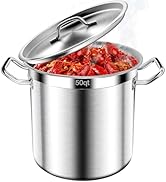 Large Stock Pot-40QT Stainless Steel Stockpot with Lid, Heavy Duty Tri-Ply Bottom Commercial Grad...