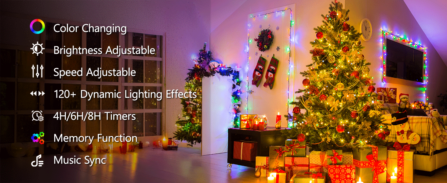 Color Changing Christmas Lights with Remote