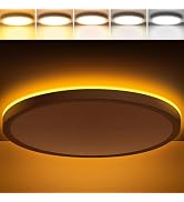 Brightever 15 Inch Large LED Ceiling Light Fixture with Night Light, 5CCT Dimmable Ceiling Lamp F...