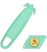T TOVIA Safety Box Cutter Knife of Recessed Concealed Stainless Steel Blade, Package Opener Plast...
