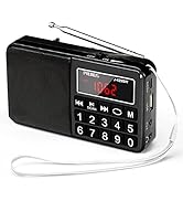 PRUNUS 429 Small Radio, Pocket Radio, AM FM Radios USB Charging, Large Button, Neodymium Speaker,...