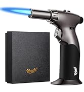 KOACKL Dual Flame Butane Torch Lighter, Refillable Kitchen Torch, Adjustable Flame with Ignition ...