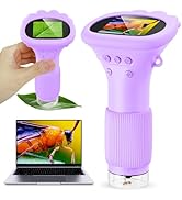 Ashfly Microscope for Kids 200x Zoom 2-Inch HD Kids Microscope Camera - STEM Learning Kit | Porta...