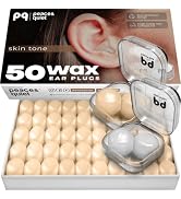 PQ Wax Ear Plugs for Sleeping, Swimming - 50 Noise Cancelling Silicone Gel Wax Earplugs for Sleep...