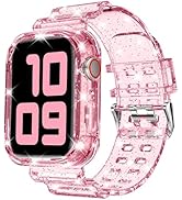 DABAOZA Compatible for Clear Apple Watch Band with Bumper Case 49mm 46mm 45mm 44mm 42mm 41mm 40mm...