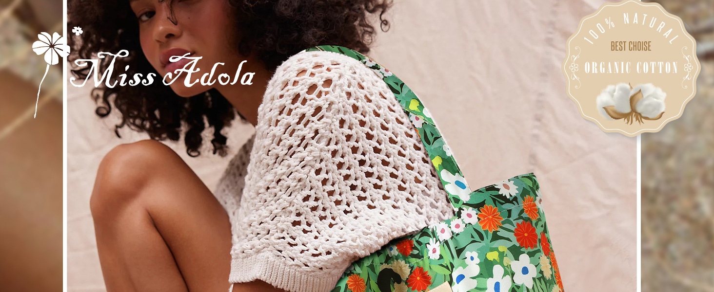Aesthetic Cotton Tote Bag for Women