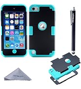 Wisdompro Case for iPod Touch 7th 6th & 5th Generation, 3 in 1 Hybrid Soft Silicone and Hard PC P...