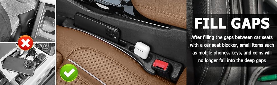 2PCS Car Seat Gap Filler Organizer