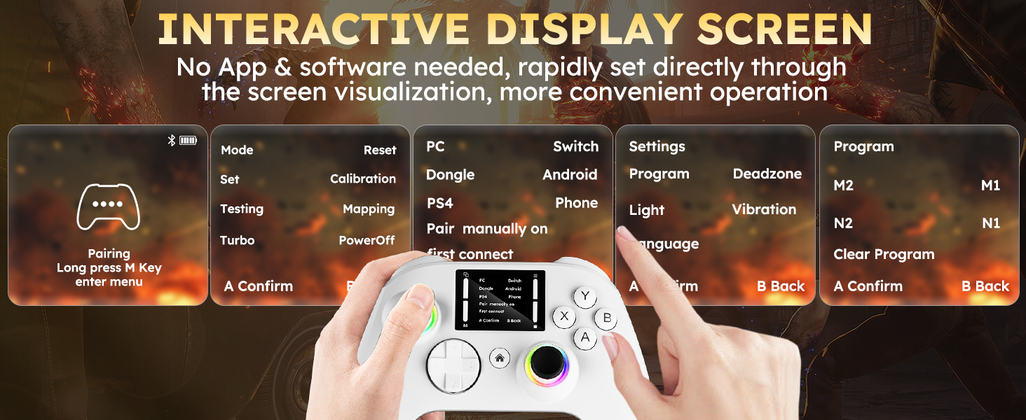 This interactive scree wireless gaming controller No app & software needed