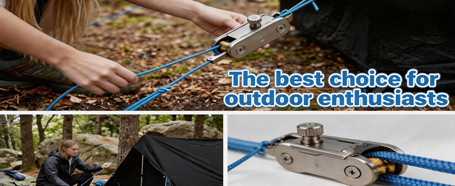 quick adjust tent line locks, camping rope tension adjusters, easy setup camping accessories,