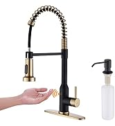 Touchless Kitchen Faucet , KEER Smart Motion Sensor Hands Free Single Handle Spring Kitchen Sink ...