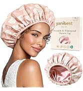 Yanibest Shower Cap for Women - Hair Satin Bonnet Shower Cap for Women Waterproof Extra Large Dou...