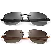 Vepiant 2 Pairs Bifocal Reading Glasses UV Protection Sunglasses Sun Readers Blue Light Blocking ...
