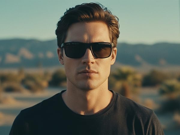 MERRYS Rectangular Polarized Sports Sunglasses for Men Cycling Driving Fishing UV400 S8225