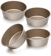 beyonday 4pcs Mini Bread Hamburger Bun Molds, 4 inch Round Carbon Steel Bread Cake Trays Non-stic...