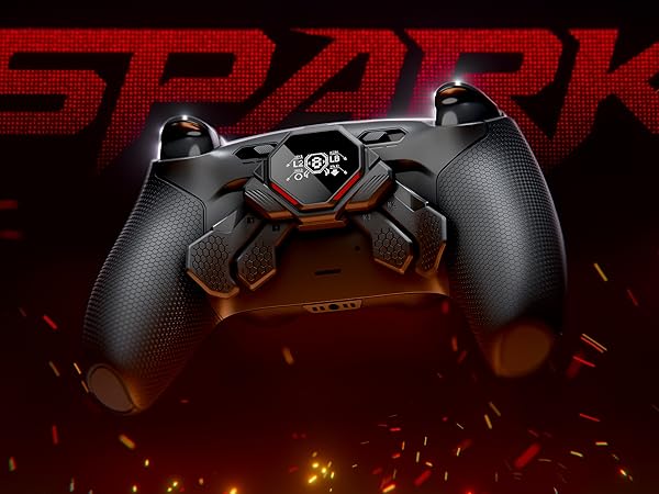 SPARK Back Paddles Kit for PS5 Controller OLED Display + Clicky Trigger Stops + Rubberized Grips
