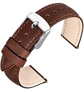 ANNEFIT Retro Watch Band, Crazy Horse Leather Watch Strap with Quick Release, Choice of Width 18m...