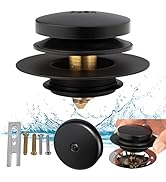Black Universal Tub Drain Tip Toe Tub Conversion Kit Assembly, Artiwell EZ Installation Bathtub D...