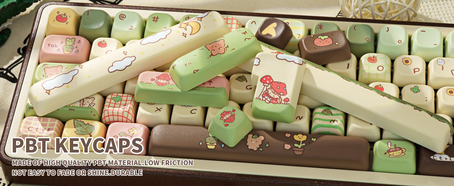 COOMICKEY Cute Keycaps, Thick PBT Keycap FOA Profile, 149 Keys Keyboard Keycaps, Dye-Sub Keycap Set