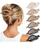 Oeusnael 6 PCS Large Flat Hair Clips for Women Girls, French Concord Lay Down Flat Claw Clips for...