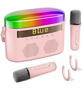 Portable Bluetooth Karaoke Speaker with Timer White Noise & Night Light-Deep Pink