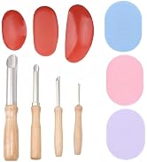 Accfore 3 Sizes Rubber Pottery Clay Ribs+4 Stainless Steel Circular Clay Hole Cutters+3 Pottery S...