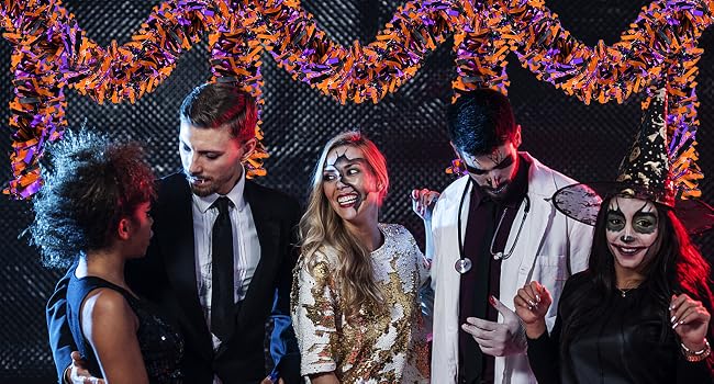4 Strings Total 26.4 FT Halloween Full Fringe Tinsel Garlands