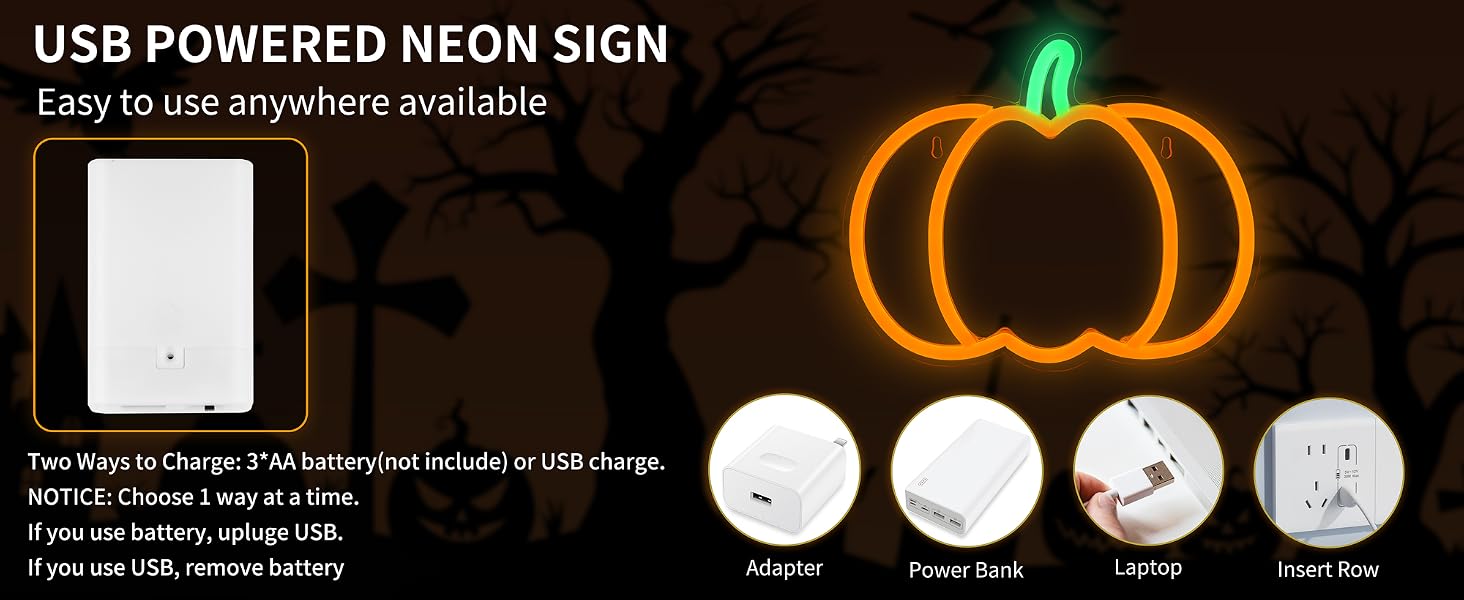 Halloween Neon Sign for Wall Window Decor