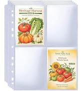 30 Pack 120 Pocket Seed Organizer Sheet, 3.5x5” Seed Packet Binder Sleeves, Heavy Duty Garden See...