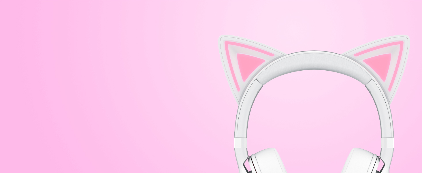 Kitty Ears headset headphone gaming stream youtube live watching virtual video Twitch