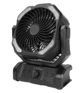 ELZO 20000mAh Camping Fan with LED Light, Portable Rechargeable Desk/Tent/USB Fan with Remote & H...