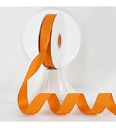 MEEDEE Orange Grosgrain Ribbon 1 Inch Grosgrain Hair Ribbon 50 Yards Per Roll Thick Orange Ribbon...