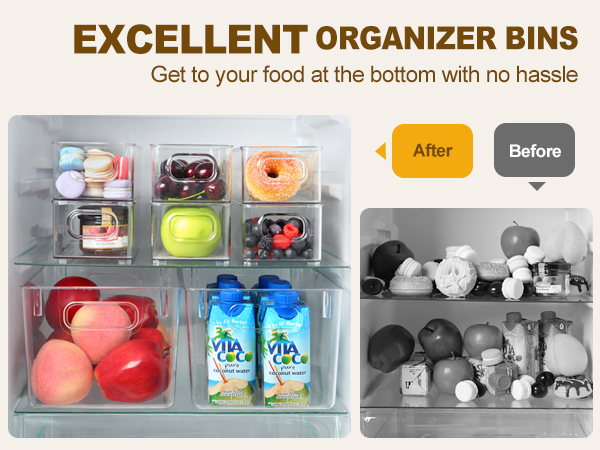 thick storage bins for fridege