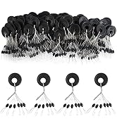 VIPMOON 600 Pieces Fishing Bobber Stopper, 6 in 1 Rubber Bobbers for Fishing Line, Black Bobber S...