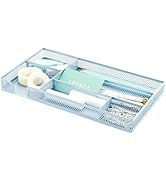 Annova Desk Drawer Organizer/Storage Tray - Metal Mesh with Dividers for Pens, Desktop Accessorie...