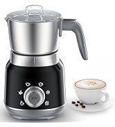 6-in-1 Electric Milk Frother and Steamer with Detachable Cups, Automatic Cold and Warm Foam Maker...
