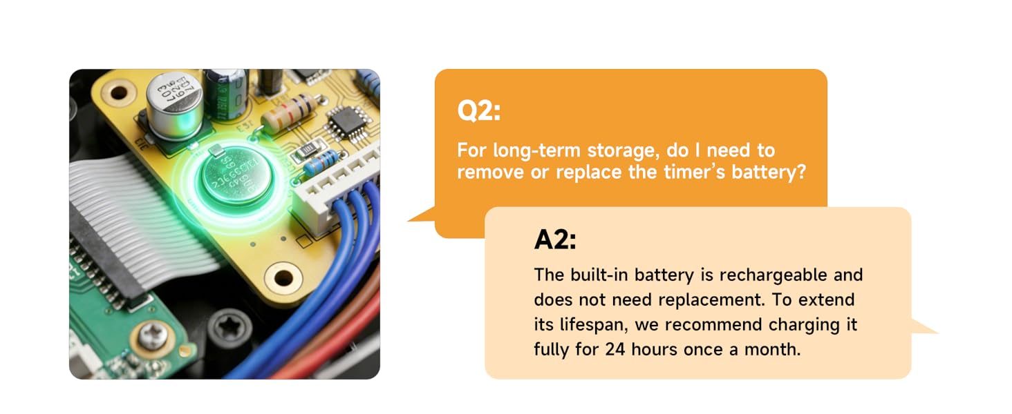 The built-in battery is rechargeable and does not need replacement