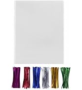 200 Clear Cello Bags 8x10 with Twist Ties 6 Mix Colors - 1.4mils Thick OPP Flat Party Favor Bags ...