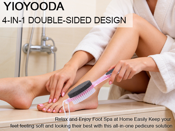 4-in-1 Foot Brush and Pumice Stone for Feet